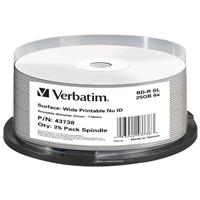 BD-R SL 25GB 6x Cake 25pz VERBATIM InkJet Bianca 22-118