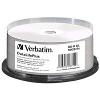 BD-R DL 50GB 6x Cake 25pz VERBATIM InkJet Bianca 22-118