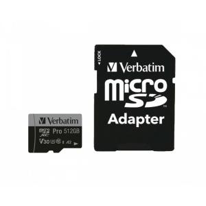 microSD 512GB VERBATIM SDXC c10 PRO U3 A2 INCL ADAPTOR
