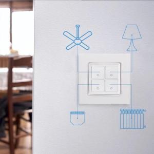 Shelly Wall switch 4 - Interruttore da parete 4 tasti bianco
