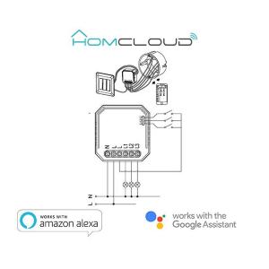 Homcloud Modulo PuIsante/Interruttore 3CH Wi-Fi da incasso