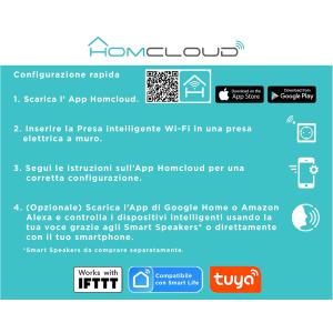 Homcloud Presa Intelligente Wi-Fi 16A italiana bipasso-schuko