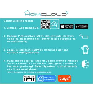 Homcloud Modulo Dimmer Intelligente Wi-Fi da incasso