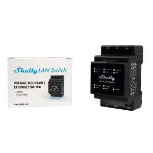 Shelly LAN Switch - Interrut DIN rail con 5 porte RJ45 ether