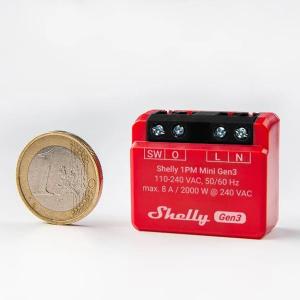 Shelly Mini 1PM Gen 3  - Smart Relay 8A AC WiFi/BT + PM