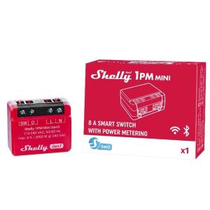 Shelly Mini 1PM Gen 3  - Smart Relay 8A AC WiFi/BT + PM