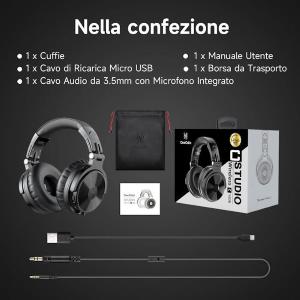 OneOdio Studio Pro C Hi-Res Cuffie DJ Wireless Black