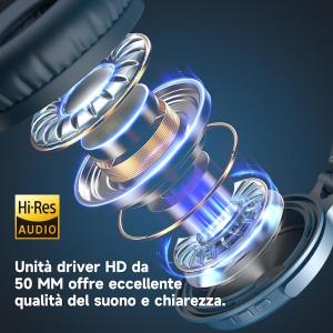 OneOdio Studio Pro C Hi-Res Cuffie DJ Wireless Blue