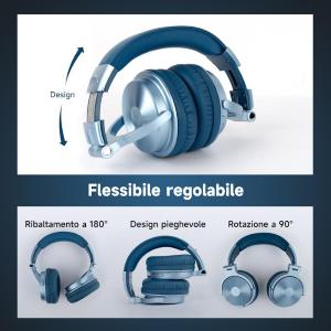 OneOdio Studio Pro C Hi-Res Cuffie DJ Wireless Blue