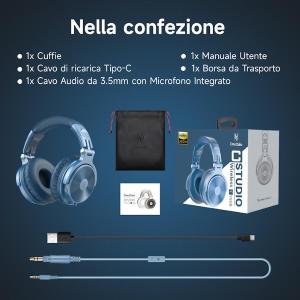 OneOdio Studio Pro C Hi-Res Cuffie DJ Wireless Blue
