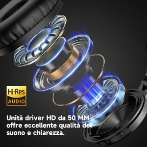 OneOdio Studio Pro C Hi-Res Cuffie DJ Wireless Red/Black