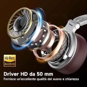 OneOdio Studio Pro 30 Hi-Res Cuffie DJ Cablate Silver/Brown