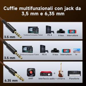 OneOdio Studio Pro 30 Hi-Res Cuffie DJ Cablate Silver/Brown