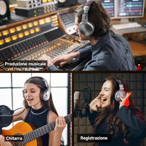 OneOdio Studio Pro 30 Hi-Res Cuffie DJ Cablate Silver/Brown