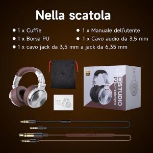 OneOdio Studio Pro 30 Hi-Res Cuffie DJ Cablate Silver/Brown