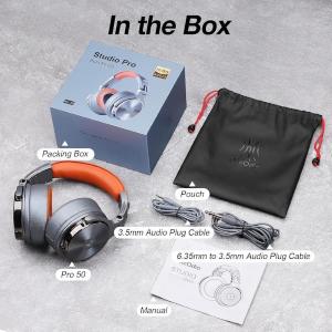OneOdio Studio Pro 50 Hi-Res Cuffie DJ Cablate c/Microfono Silver/Orange