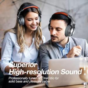 OneOdio Studio Pro 50 Hi-Res Cuffie DJ Cablate c/Microfono Silver/Orange