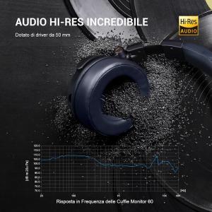 OneOdio Monitor 60 Hi-Res Cuffie Cablate Professionali DJ Blue