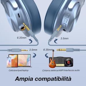 OneOdio Fusion A70 Hi-Res Cuffie DJ Wireless e c/Cavo Blue