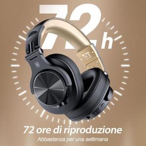 OneOdio Fusion A70 Hi-Res Cuffie DJ Wireless e c/Cavo Gold/Black