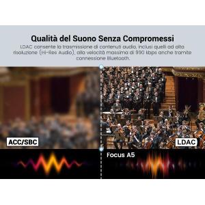 OneOdio Focus A5 Hi-Res Cuffie DJ Wireless con ANC Blue