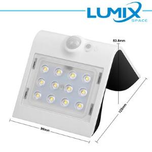 LUMIX SPACE Lampada da parete LED solare senza fili con Sensori 220lm BIANCO