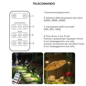 FSL Picchetto da esterno LED solare cct 3white 15w (1.5led)