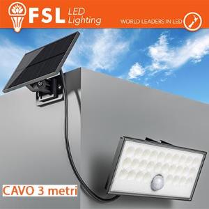FSL Faro da esterno solare con sensore di movimento 60W (6 led) NERO