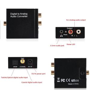 Propart Convertitore Audio da Digitale a Analogico, L/R 3.5mm Jack