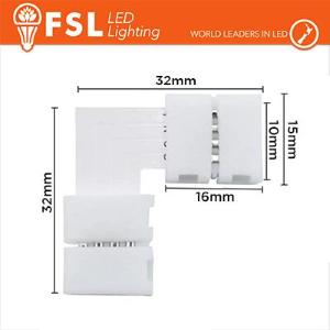 Singolo Colore Connettore rapido L per strip LED monocolore 10mm