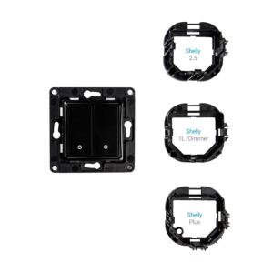 Shelly Wall Switch 2 - Pulsanti filari da parete 2 tasti nero con supp relè