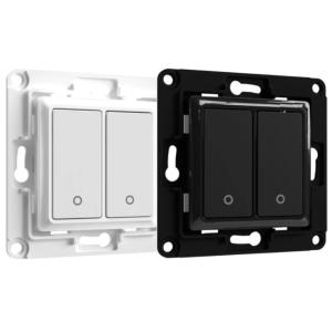 Shelly Wall Switch 4 - Pulsanti filari da parete 4 tasti nero con supp relè