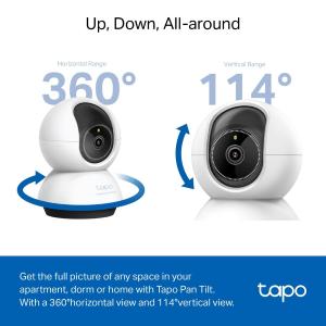 Tapo-TP Link Telecamera di sorveglianza 2K QHD Smart AI Wi-Fi Pan/Tilt Indoor