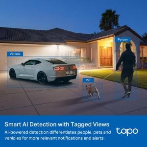 Tapo-TP Link Telecamera Smart AI 2K QHD Floodlight