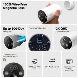 Tapo-TP Link Telecamera a batteria Smart Tapo TC85 2.5K 4Mp