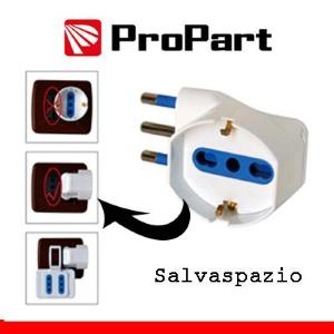 Adattatore schuko 90° spina16A salvaspazio - MINIMO 10pz
