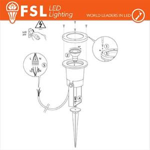 Faretto giardino orientabile picchetto ip65 gu10 Bianco