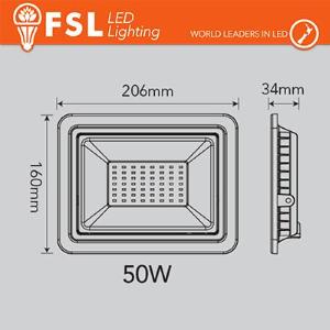 FLFSF809 Proiettore per esterni Bianco 50W - IP65 115° 6500K