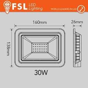 FLFSF809 Proiettore per esterni Nero 30W - IP65 115° 4000K