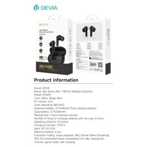 Devia Auricolare TWS EM409 con ANC TWS-E4 Bluetooth V.5,3 Blu
