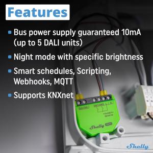 Shelly DALI Dimmer Gen3 Wi-Fi+BT - Rete di Luci DALI - Master Controller