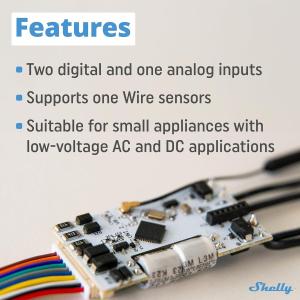 Shelly Plus Uni | Modulo Intelligente con Contatti Puliti Gestito via Wi-Fi e BL