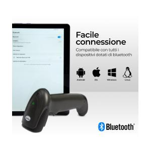 VULTECH LETTORE PISTOLA BARCODE SCANNER LASER 1D WIRELESS BLUETOOTH