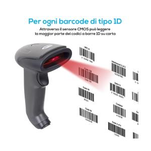 VULTECH LETTORE PISTOLA BARCODE SCANNER LASER 1D WIRELESS BLUETOOTH