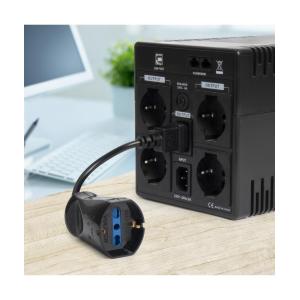 VULTECH CAVO ADATTATORE DI ALIMENTAZIONE IEC14 MASCIO A PRESA BIPASSO/SCHUKO