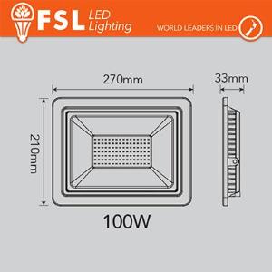 Proiettore per esterni Bianco 100W - IP65 115° 6500K