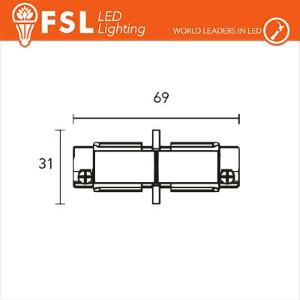 FSL Connettore Forma I mini per binario Trifase - Colore NERO