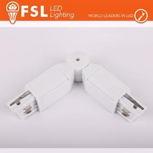 FSL Connettore Forma L con angolo regolabile per Binario Trifase - Colore BIANCO