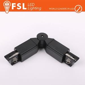 FSL Connettore Forma L con angolo regolabile per Binario Trifase - Colore NERO
