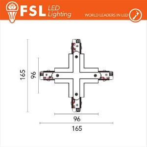 FSL Connettore Forma X per binario Trifase - Colore NERO